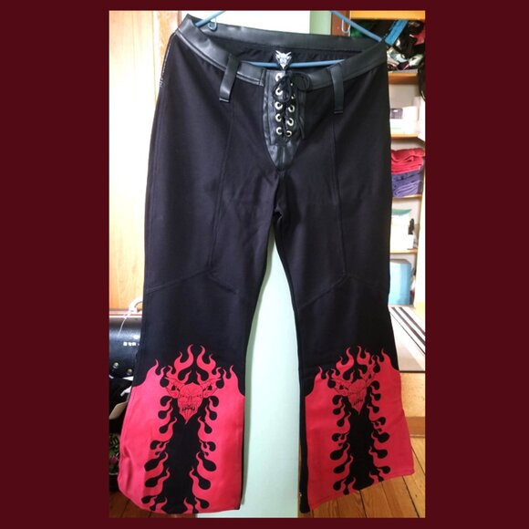 Toxic Vision El Diablo boot cut pants XL genuine - Picture 2 of 10